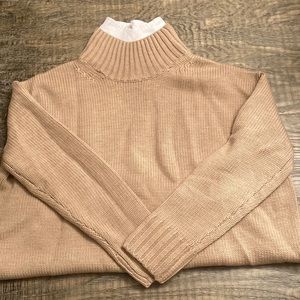 Tuckernuck turtleneck sweater with removable shirt collar, Size XS
